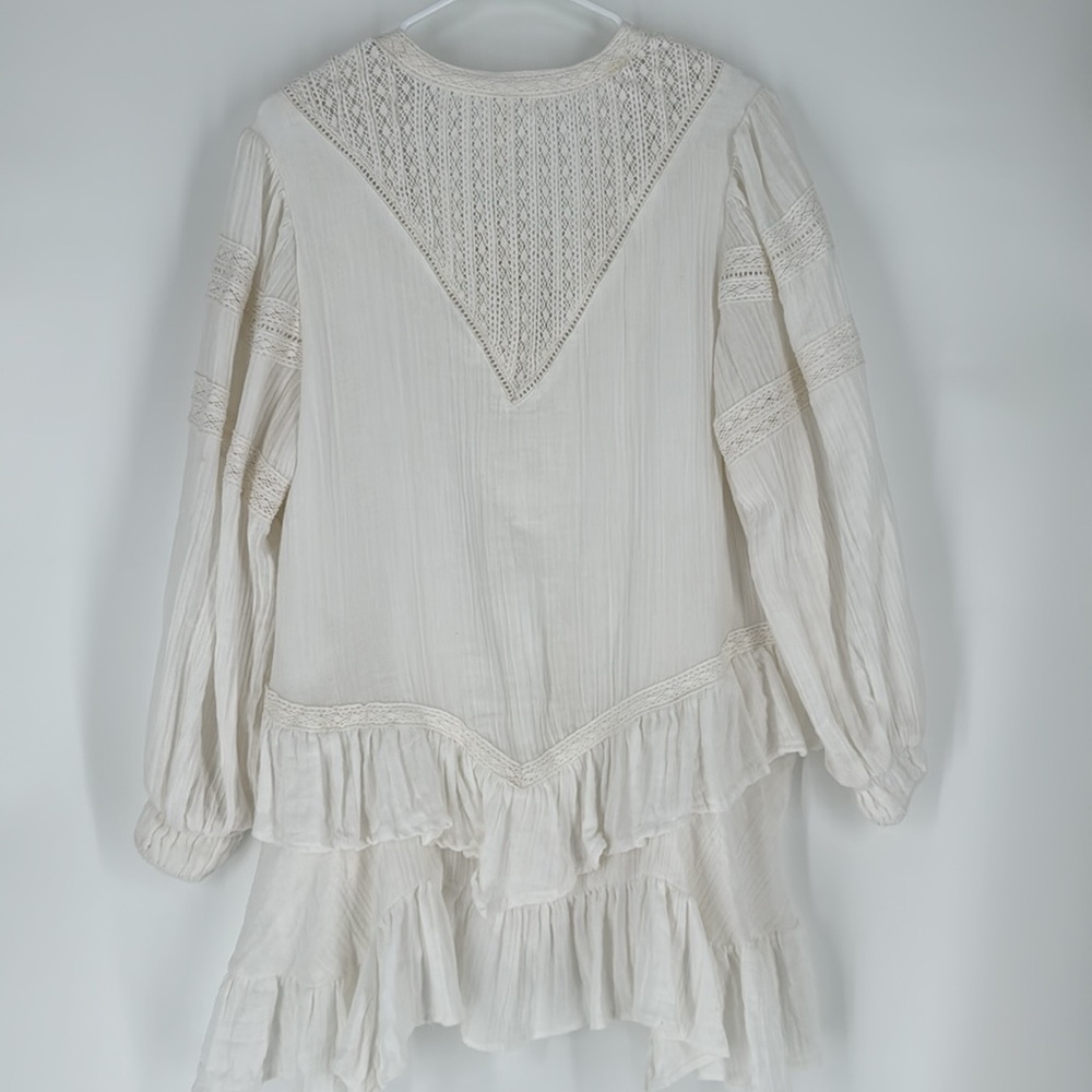 NWT FREE PEOPLE Bohemian Cream Ruffle MINI - Picture 5 of 6